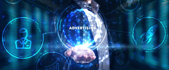 Fototapeta premium Advertising Marketing Plan Branding Business Technology concept.