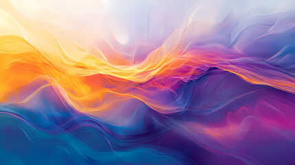 An engaging abstract background with fluid musical waveforms and harmonious color blends that visually interpret the rhythm and movement of sound. Harmonious. Illustration