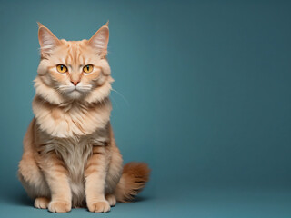 Obraz premium A cat sits against a plain background