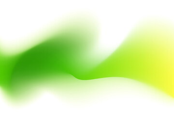 Abstract neon yellow, light green wave form, blurred iridescent gradient texture, isolate design element. Fluid lime green watercolor brushstroke blurry shape. Aesthetic flowing lights decoration.