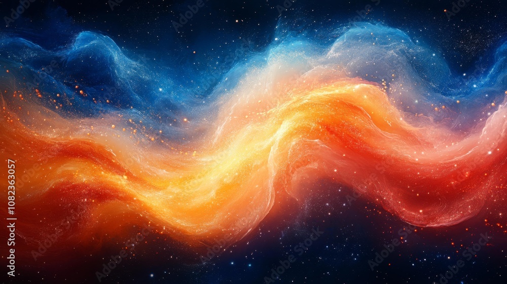 Wall mural abstract galaxy background with flowing colors. generative ai