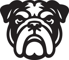 black and white dog face illustration