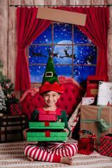 Little boy elf christmas elf 