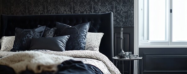 Striking Black Wallpaper with Bold Number