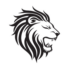 Fototapeta premium Lion-face artwork vector with intricate details and bold lines. furious wild lion on a white background.