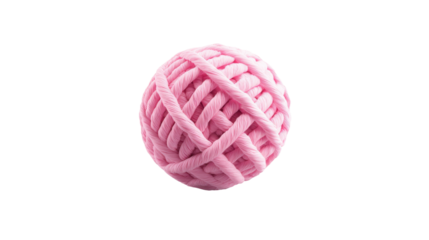 A round, soft pink yarn ball is displayed against a clear background, showcasing its intricate texture. Perfect for various knitting and craft activities
