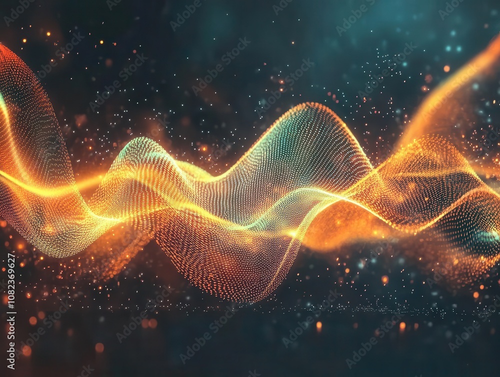 Poster lock icon pulsating with vibrant energy waves against a dark backdrop, representing digital security