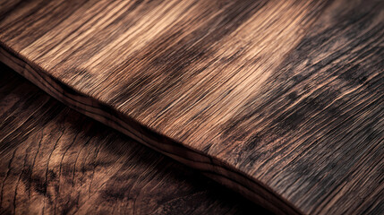 Close-up of walnut wood grain, showcasing antique and rustic textures, a variety of swatch samples arranged in a harmonious layout, warm brown tones. Harmonious. Illustration
