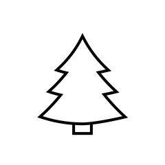 Christmas tree icon, isolated Xmas fir symbol, graphic design template, vector illustration