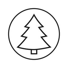 Fototapeta premium Christmas tree icon, Xmas symbol, flat design template, vector illustration