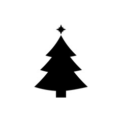 Christmas tree icon, isolated Xmas fir symbol, graphic design template, vector illustration