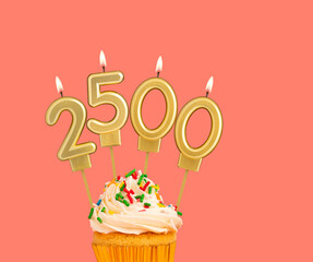 Number of followers or likes - Candle number 2500