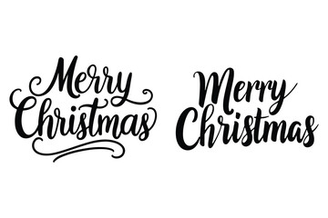 Merry christmas Beautiful greeting card poster collection with calligraphy text word