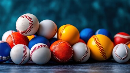 Colorful Baseball Pile