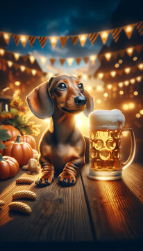 Dachshund at the Oktoberfest