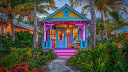 Colorful Cottage in Tropical Paradise