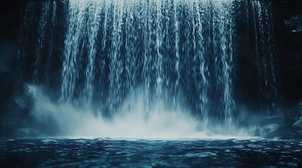 A waterfall captured in slow motion on a digital camera screen, showcasing the beauty of the flowing water 