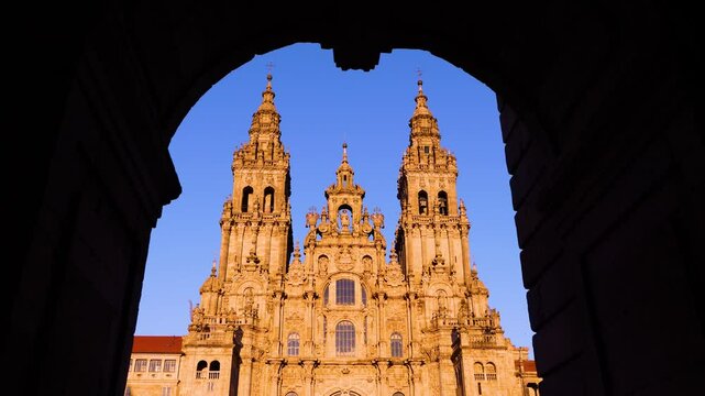 Cathedral of Santiago de Compostela, the culmination of the pilgrimage route of the Camino de Santiago. La Coru&ntilde;a. UNESCO World Heritage Site. Lugo. Galicia. Spain. Europe