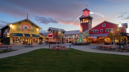 Illuminated Town Square