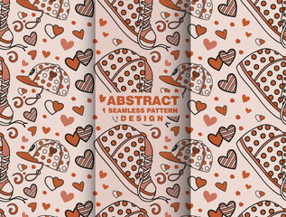 Seamless vector trendy fashion illustration textile pattern design template