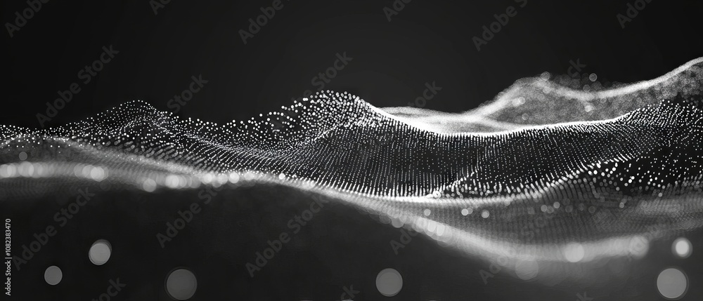 Aufkleber abstract digital technology background with glowing grey plexus, interconnected points and lines, bi