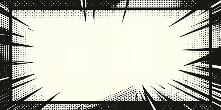 Naklejki Black and white comic book style frame.