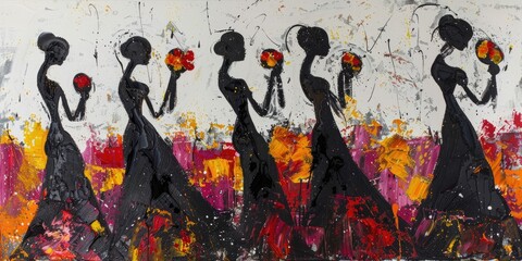 Fototapeta premium A cultural heritage painting capturing the essence of a traditional dance