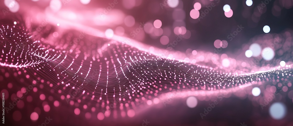 Poster abstract digital technology background with glowing grey plexus, interconnected points and lines, bi