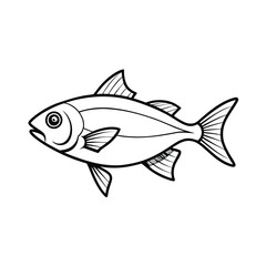 Hilsa, hilsha, ilisha design, labeled line art and linocut vector silhouette illustration.