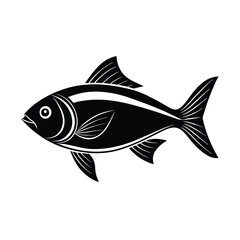 Hilsa, hilsha, ilisha design, labeled line art and linocut vector silhouette illustration.