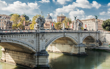 Rome, Italy. View of the Tiber River and the Vatican