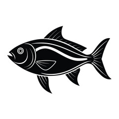 Hilsa, hilsha, ilisha design, labeled line art and linocut vector silhouette illustration.