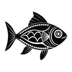 Hilsa, hilsha, ilisha design, labeled line art and linocut vector silhouette illustration.