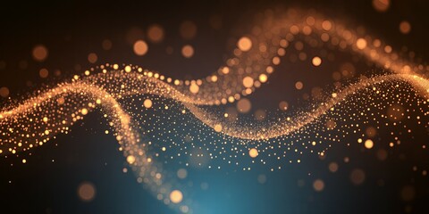 Abstract wave of shimmering gold dust