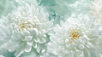 Traditional Chinese jade carving chrysanthemum illustration poster background