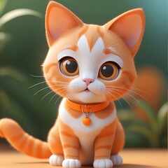 Fototapeta premium Adorable Orange Tabby Kitten with Big Eyes