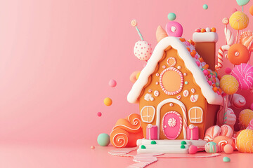 National Gingerbread House Day. December 12. Holiday illustration.