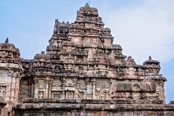 Breathtaking Stone carving on outer side of Sangameshwara Temple Pattadakal, Karnataka