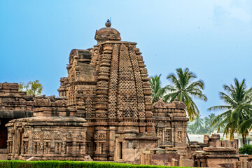 Obraz premium 7th century Chalukya emperor time Ancient temple Pattadakal, Karnataka