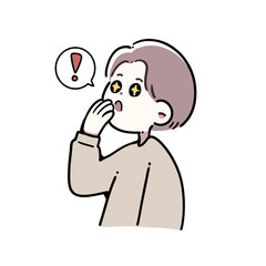 とてもいいものを見つた男性のイラスト