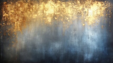 Obraz premium Dynamic interplay of gold and blue, an abstract painting of swirling hues metallic accents