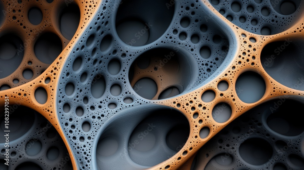 Poster Mesmerizing macro, a detailed closeup of transparent water bubbles creating an abstract textured background