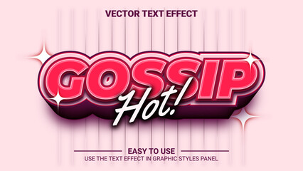 3d gossip hot editable text effect