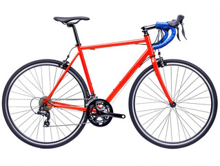 Obraz premium Modern Red Bicycle with Sleek Frame & Blue Water Bottle Holder for Commuting or Long Rides