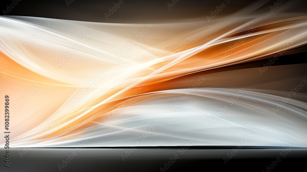 Poster abstract white and orange gradient background with smooth shapes lines modern design for creative pr