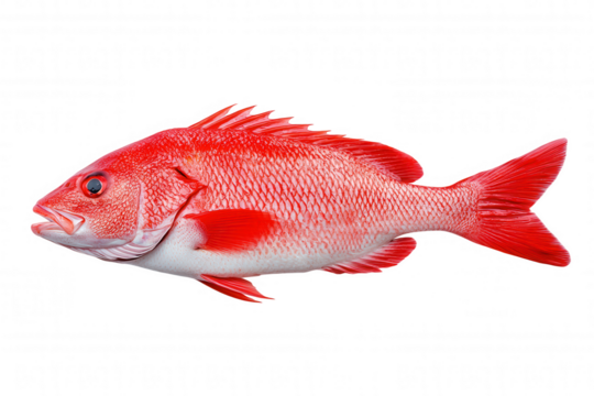Vibrant Red Reef Fish in Motion Against Black Background
