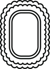 Elegant rounded rectangle frame featuring a delicate scalloped border adds a touch of sophistication and visual interest