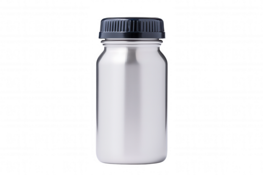 Transparent Powder Bottle on Dark Surface Under Soft Ambient Lighting