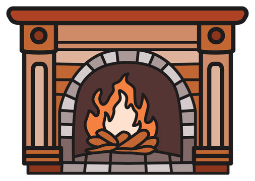 recommend clip art: Cozy Fireplace Vector Clip Art Collection