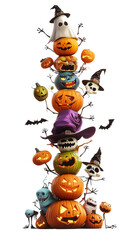 Vibrant Halloween Display Featuring Creative Pumpkins & Candy